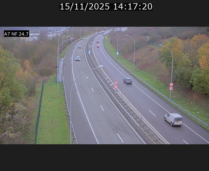 Caméra trafic Luxembourg - A7, Schieren direction Mersch