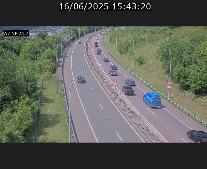 Caméra trafic Luxembourg - A7, Schieren direction Mersch