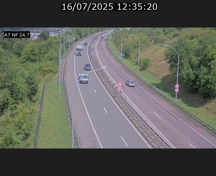 Caméra trafic Luxembourg - A7, Schieren direction Mersch
