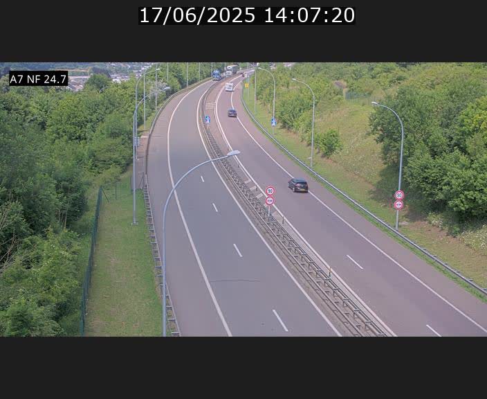 Caméra trafic Luxembourg - A7, Schieren direction Mersch