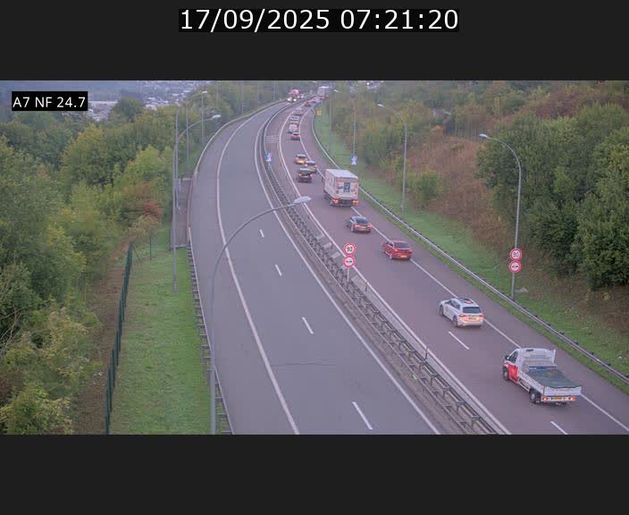 Caméra trafic Luxembourg - A7, Schieren direction Mersch