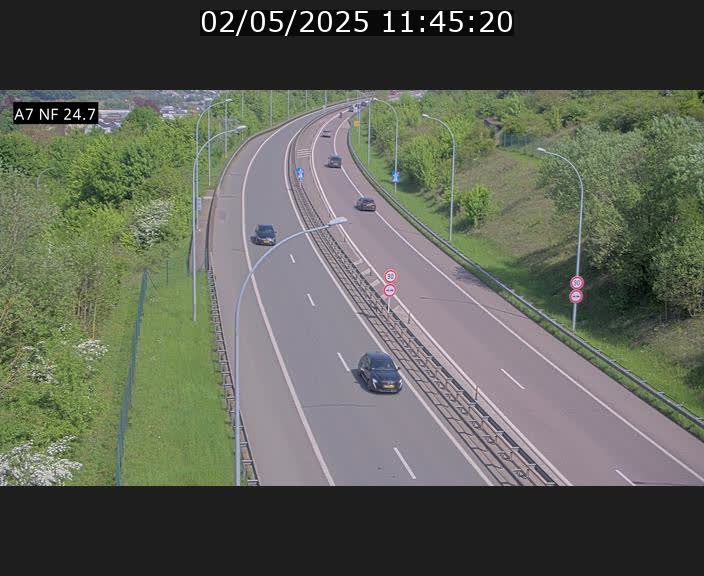 Caméra trafic Luxembourg - A7, Schieren direction Mersch