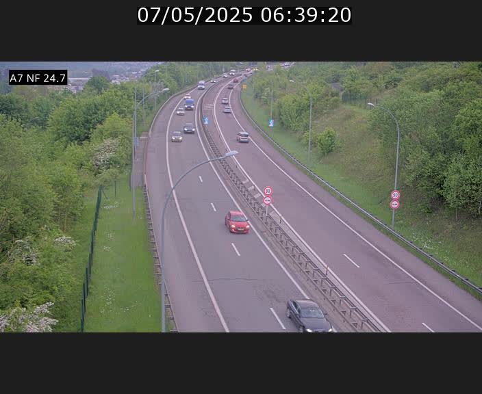 Caméra trafic Luxembourg - A7, Schieren direction Mersch