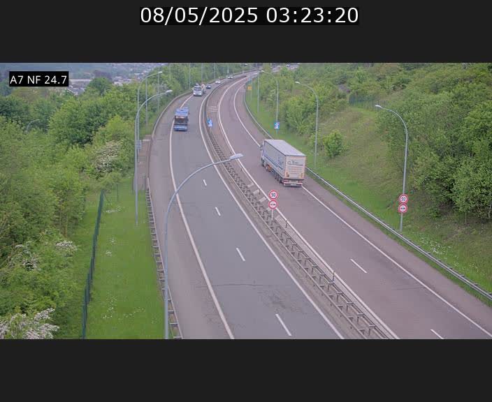 Caméra trafic Luxembourg - A7, Schieren direction Mersch