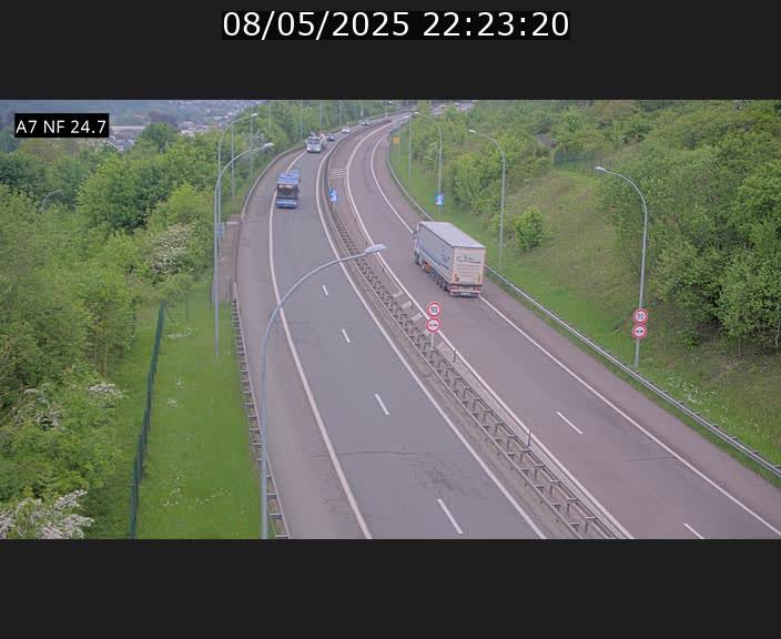 Caméra trafic Luxembourg - A7, Schieren direction Mersch