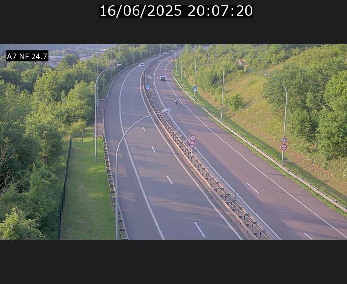 Caméra trafic Luxembourg - A7, Schieren direction Mersch
