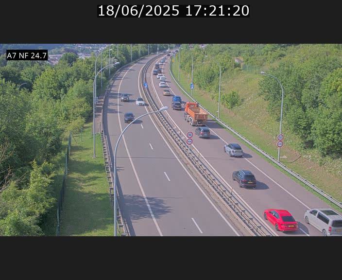 Caméra trafic Luxembourg - A7, Schieren direction Mersch