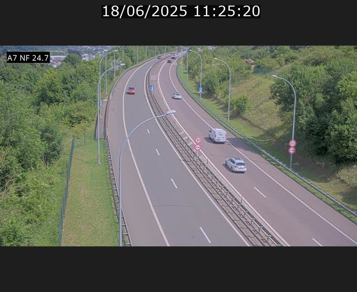 Caméra trafic Luxembourg - A7, Schieren direction Mersch