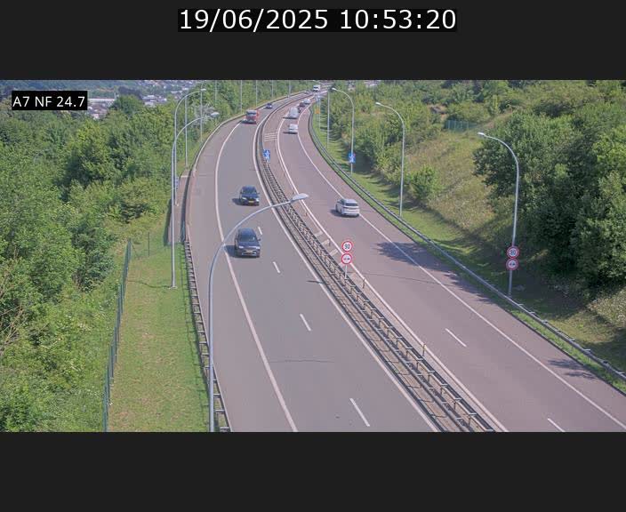 Caméra trafic Luxembourg - A7, Schieren direction Mersch