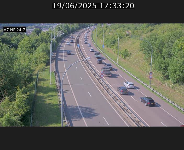 Caméra trafic Luxembourg - A7, Schieren direction Mersch