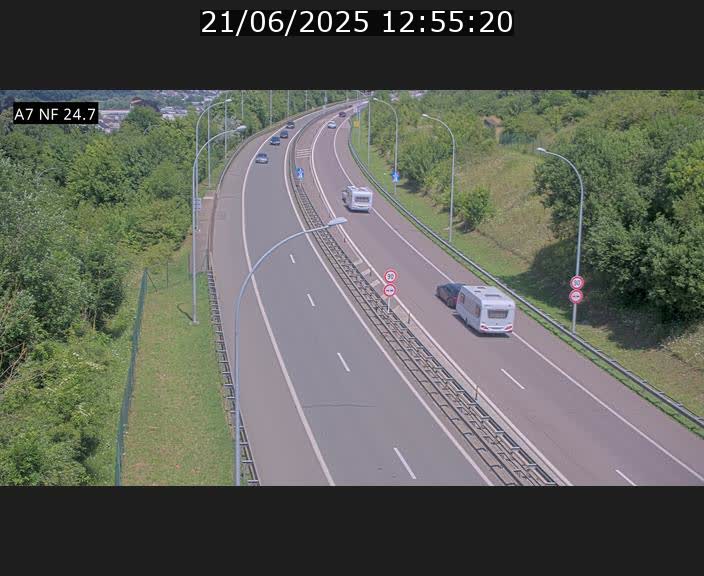 Caméra trafic Luxembourg - A7, Schieren direction Mersch