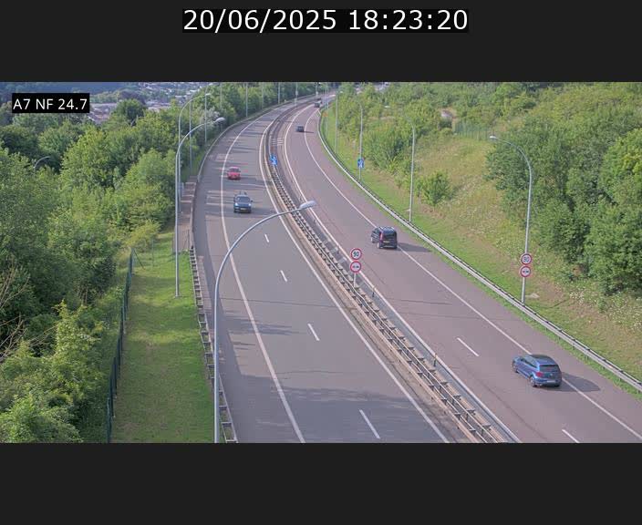 Caméra trafic Luxembourg - A7, Schieren direction Mersch