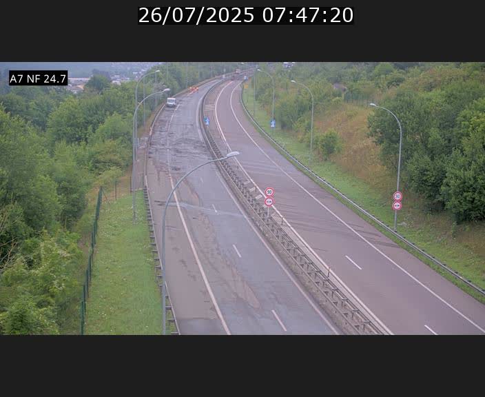 Caméra trafic Luxembourg - A7, Schieren direction Mersch