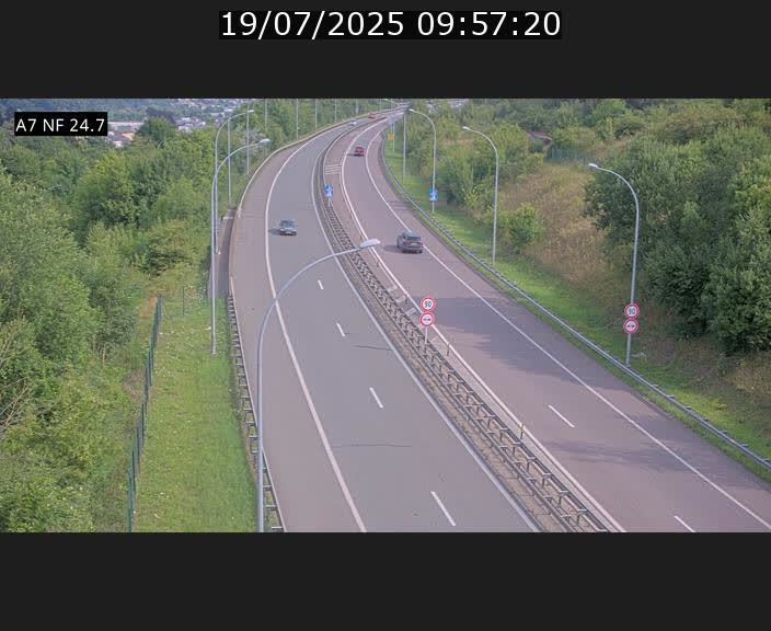 Caméra trafic Luxembourg - A7, Schieren direction Mersch