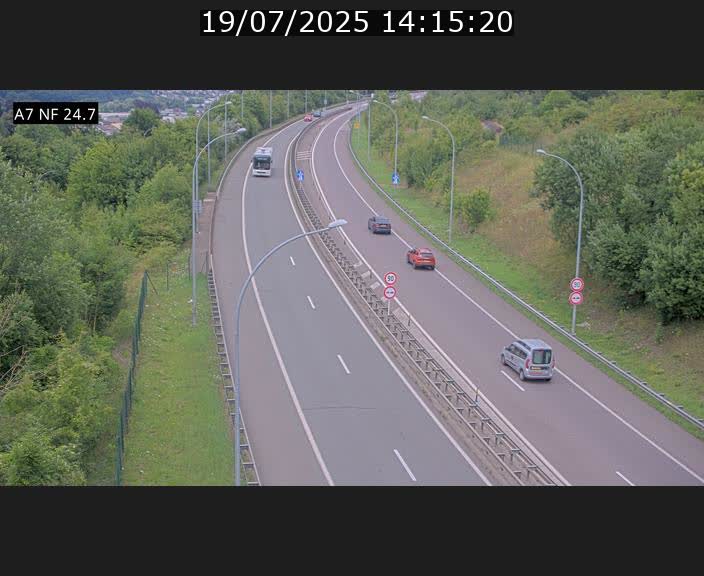 Caméra trafic Luxembourg - A7, Schieren direction Mersch