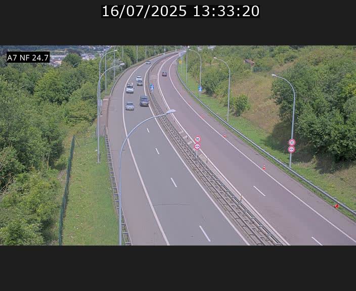 Caméra trafic Luxembourg - A7, Schieren direction Mersch