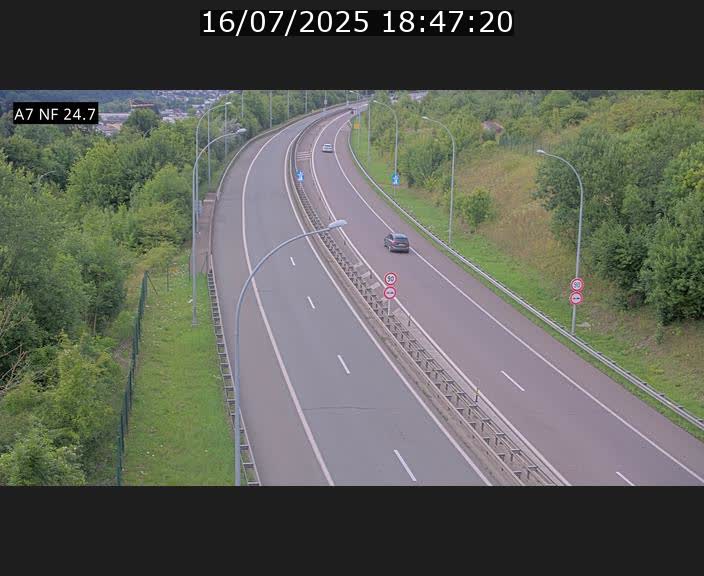 Caméra trafic Luxembourg - A7, Schieren direction Mersch