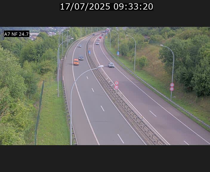 Caméra trafic Luxembourg - A7, Schieren direction Mersch