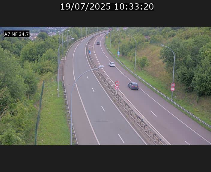 Caméra trafic Luxembourg - A7, Schieren direction Mersch