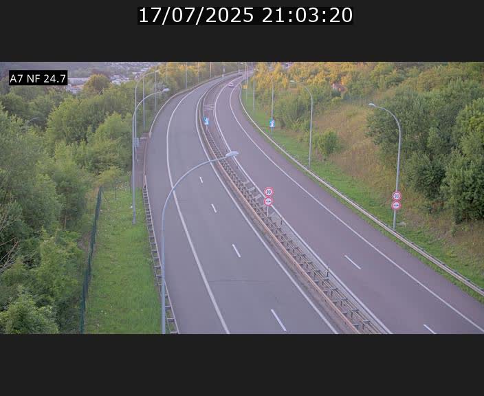 Caméra trafic Luxembourg - A7, Schieren direction Mersch