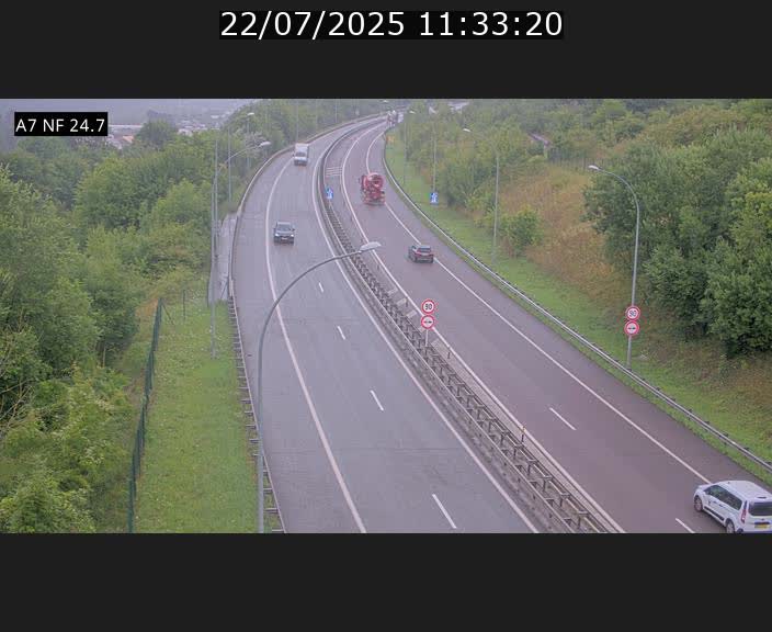 Caméra trafic Luxembourg - A7, Schieren direction Mersch
