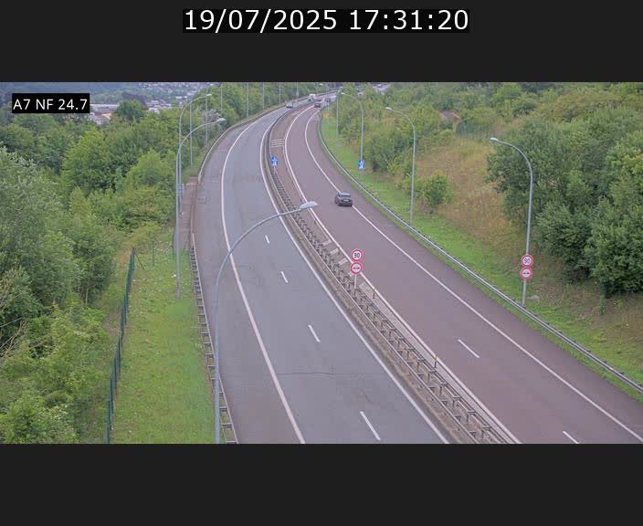 Caméra trafic Luxembourg - A7, Schieren direction Mersch