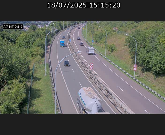 Caméra trafic Luxembourg - A7, Schieren direction Mersch