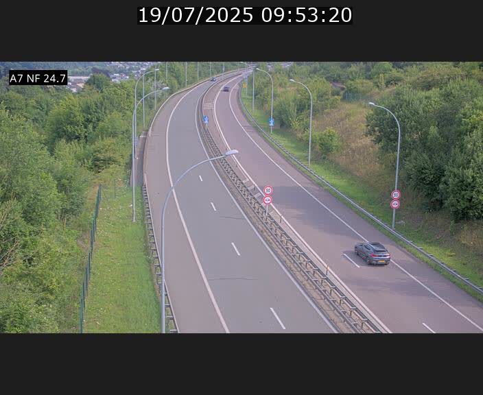Caméra trafic Luxembourg - A7, Schieren direction Mersch
