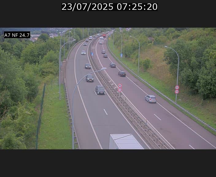 Caméra trafic Luxembourg - A7, Schieren direction Mersch