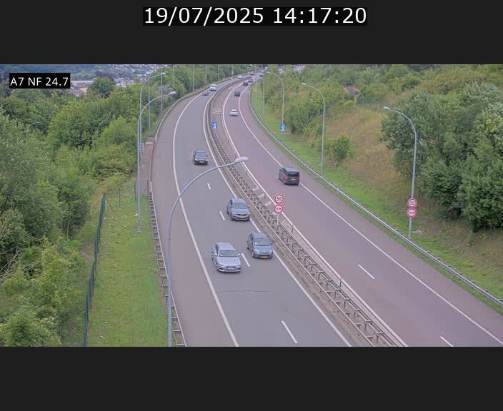 Caméra trafic Luxembourg - A7, Schieren direction Mersch
