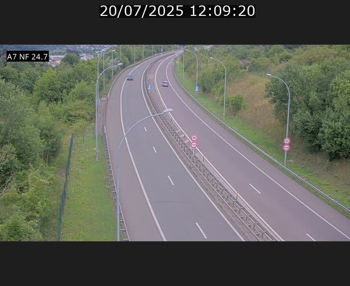 Caméra trafic Luxembourg - A7, Schieren direction Mersch