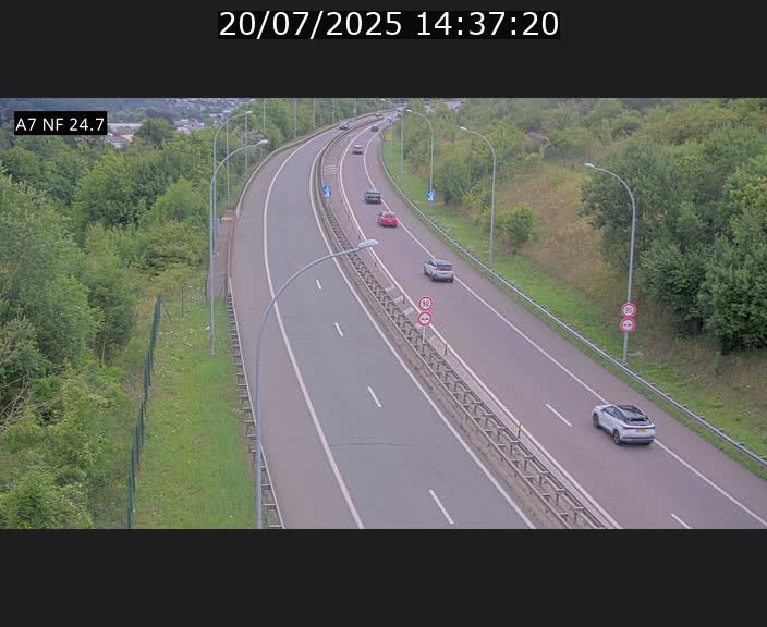 Caméra trafic Luxembourg - A7, Schieren direction Mersch