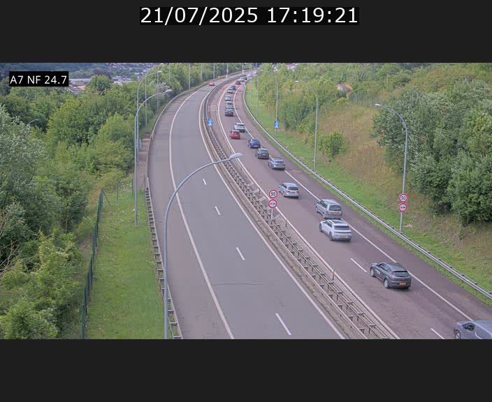 Caméra trafic Luxembourg - A7, Schieren direction Mersch