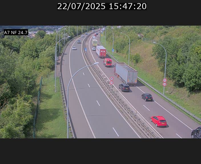 Caméra trafic Luxembourg - A7, Schieren direction Mersch