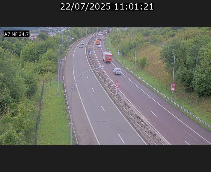 Caméra trafic Luxembourg - A7, Schieren direction Mersch