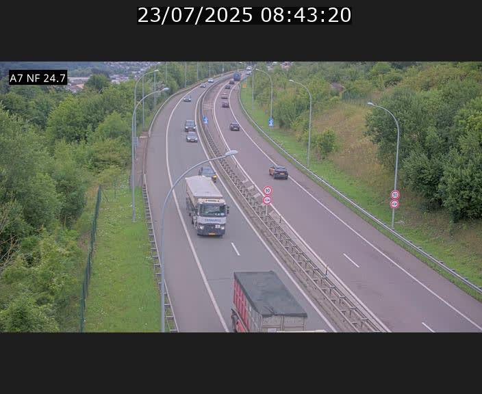 Caméra trafic Luxembourg - A7, Schieren direction Mersch
