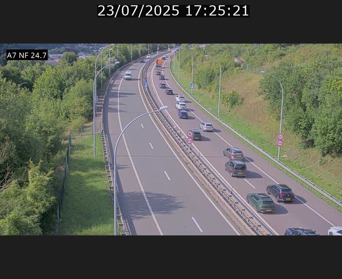 Caméra trafic Luxembourg - A7, Schieren direction Mersch
