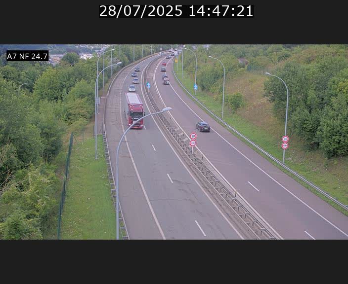 Caméra trafic Luxembourg - A7, Schieren direction Mersch