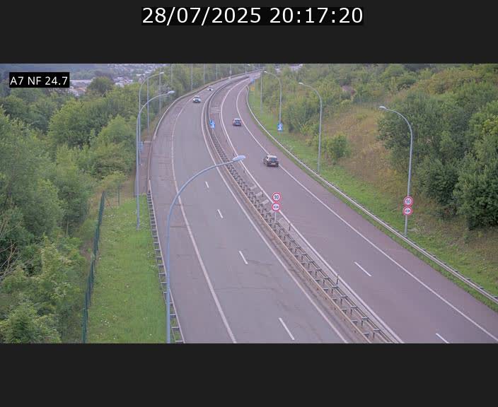 Caméra trafic Luxembourg - A7, Schieren direction Mersch
