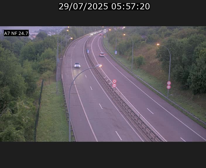Caméra trafic Luxembourg - A7, Schieren direction Mersch