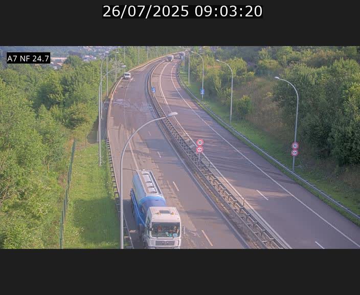 Caméra trafic Luxembourg - A7, Schieren direction Mersch