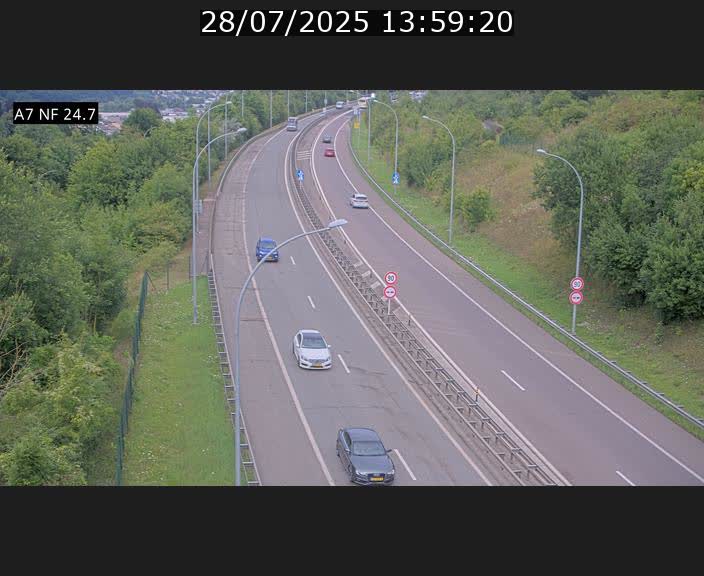 Caméra trafic Luxembourg - A7, Schieren direction Mersch