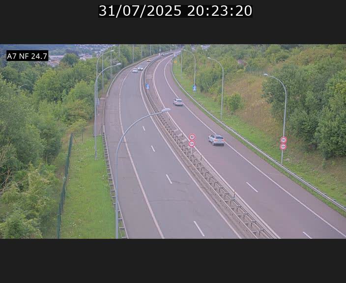 Caméra trafic Luxembourg - A7, Schieren direction Mersch