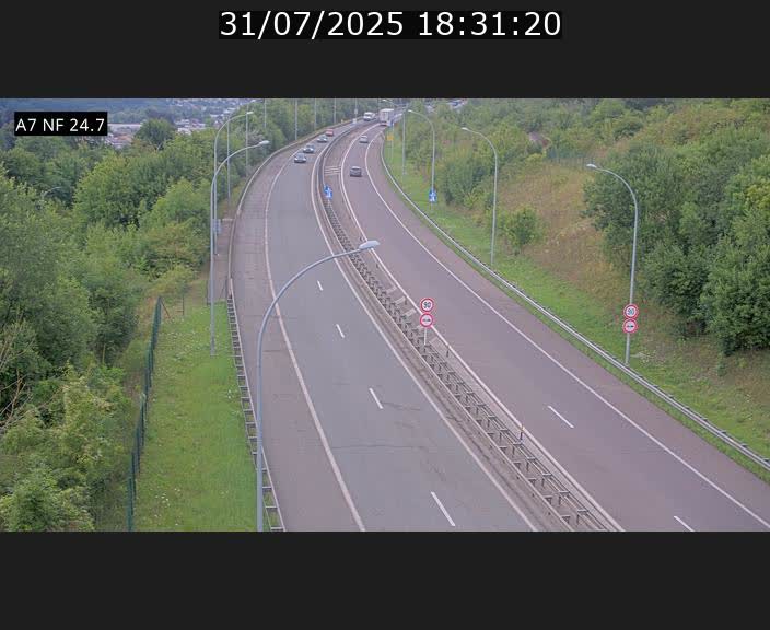 Caméra trafic Luxembourg - A7, Schieren direction Mersch