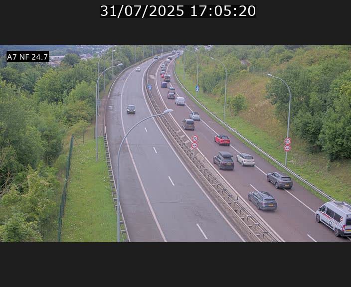 Caméra trafic Luxembourg - A7, Schieren direction Mersch