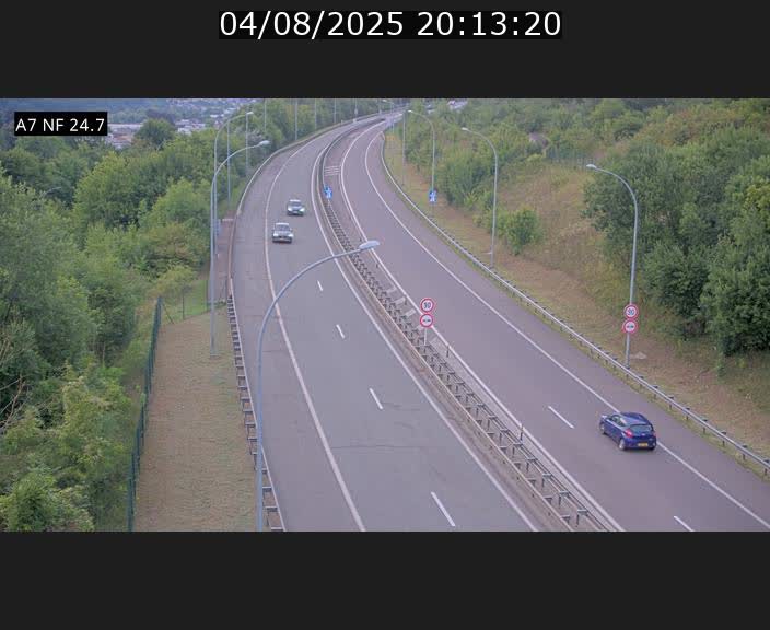 Caméra trafic Luxembourg - A7, Schieren direction Mersch