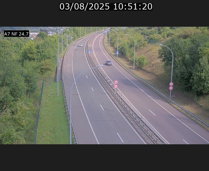 Caméra trafic Luxembourg - A7, Schieren direction Mersch