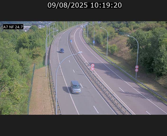 Caméra trafic Luxembourg - A7, Schieren direction Mersch