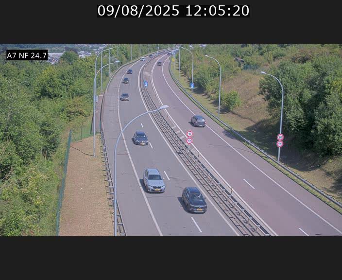 Caméra trafic Luxembourg - A7, Schieren direction Mersch