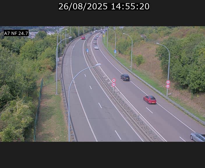 Caméra trafic Luxembourg - A7, Schieren direction Mersch